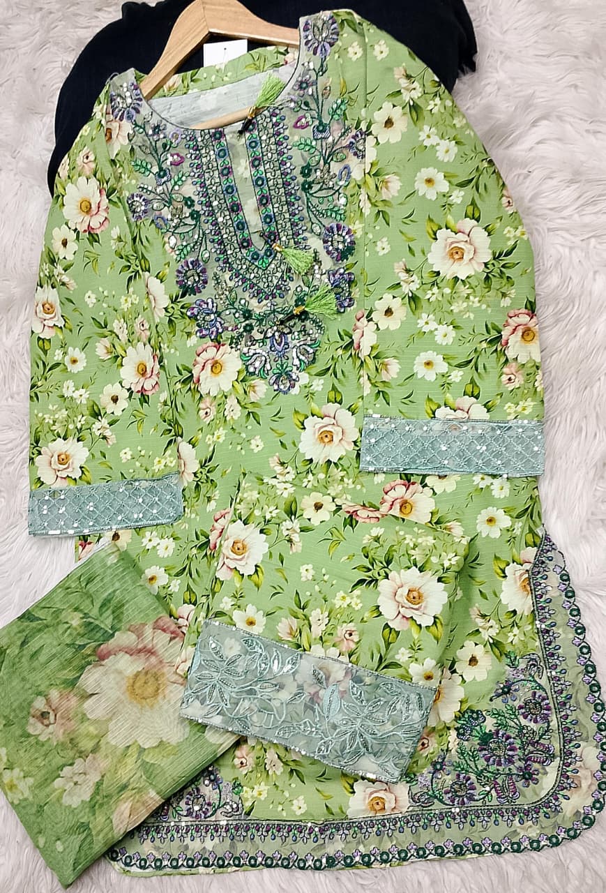 3 PIECE - EMBROIDERED LAWN SUIT