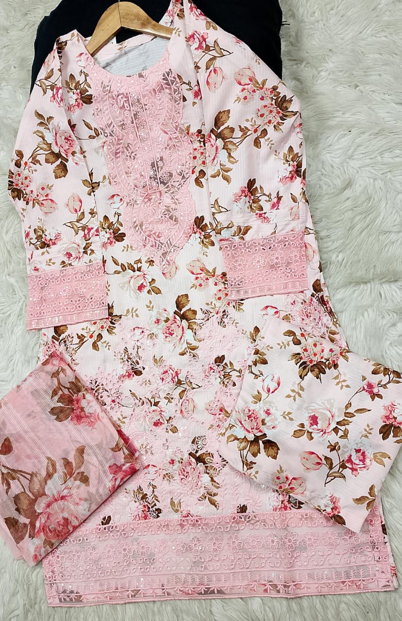 3 PIECE - EMBROIDERED LAWN SUIT