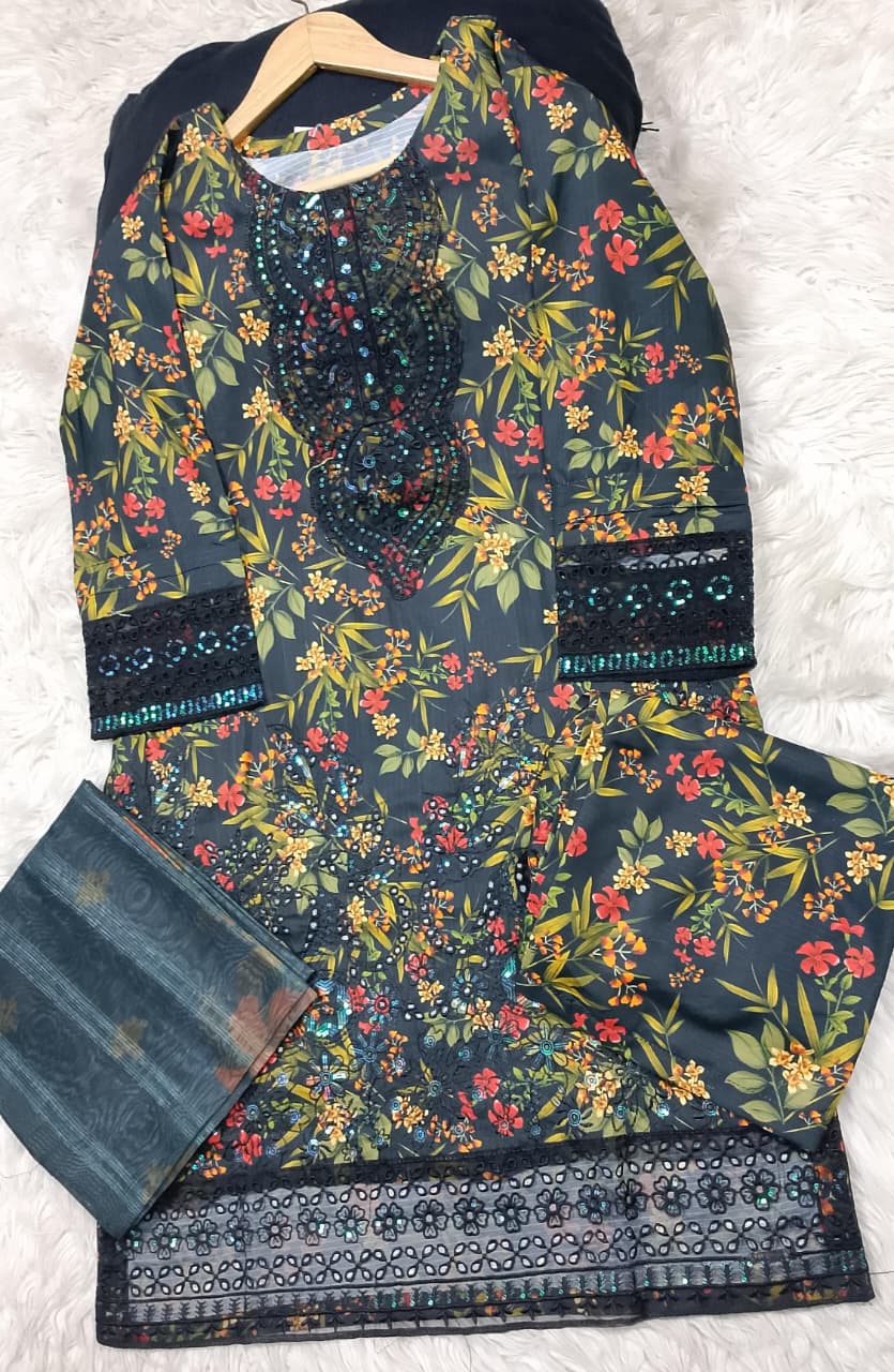 3 PIECE - EMBROIDERED LAWN SUIT