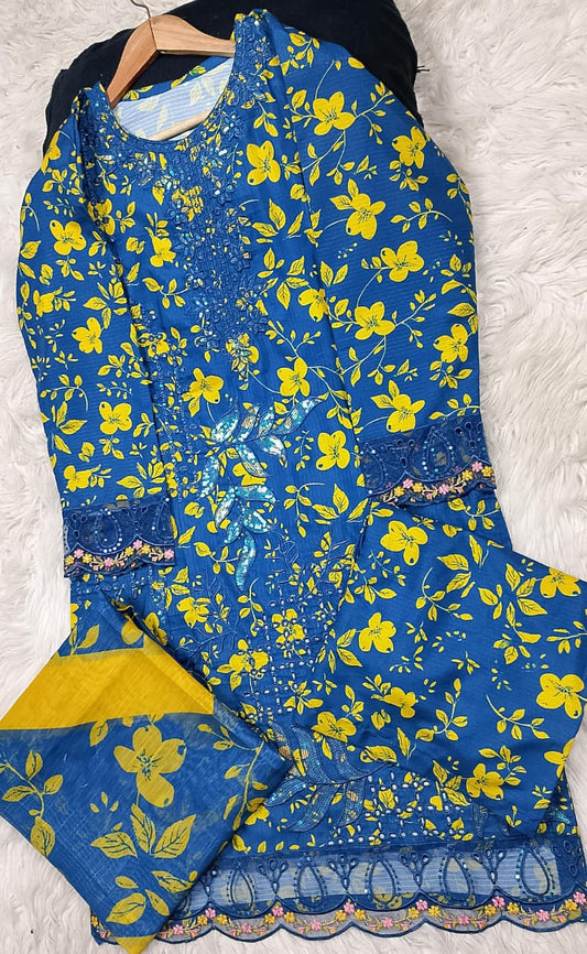 3 PIECE - EMBROIDERED LAWN SUIT