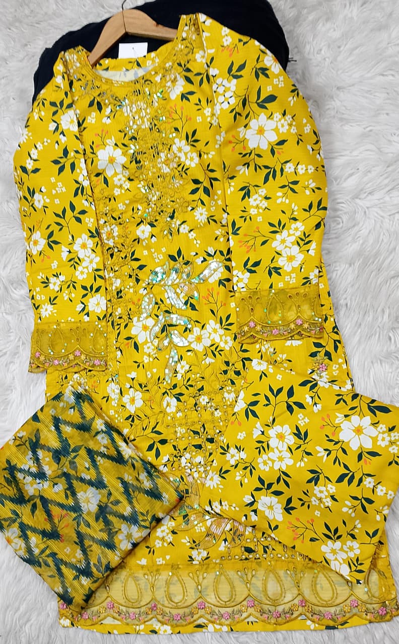3 PIECE - EMBROIDERED LAWN SUIT