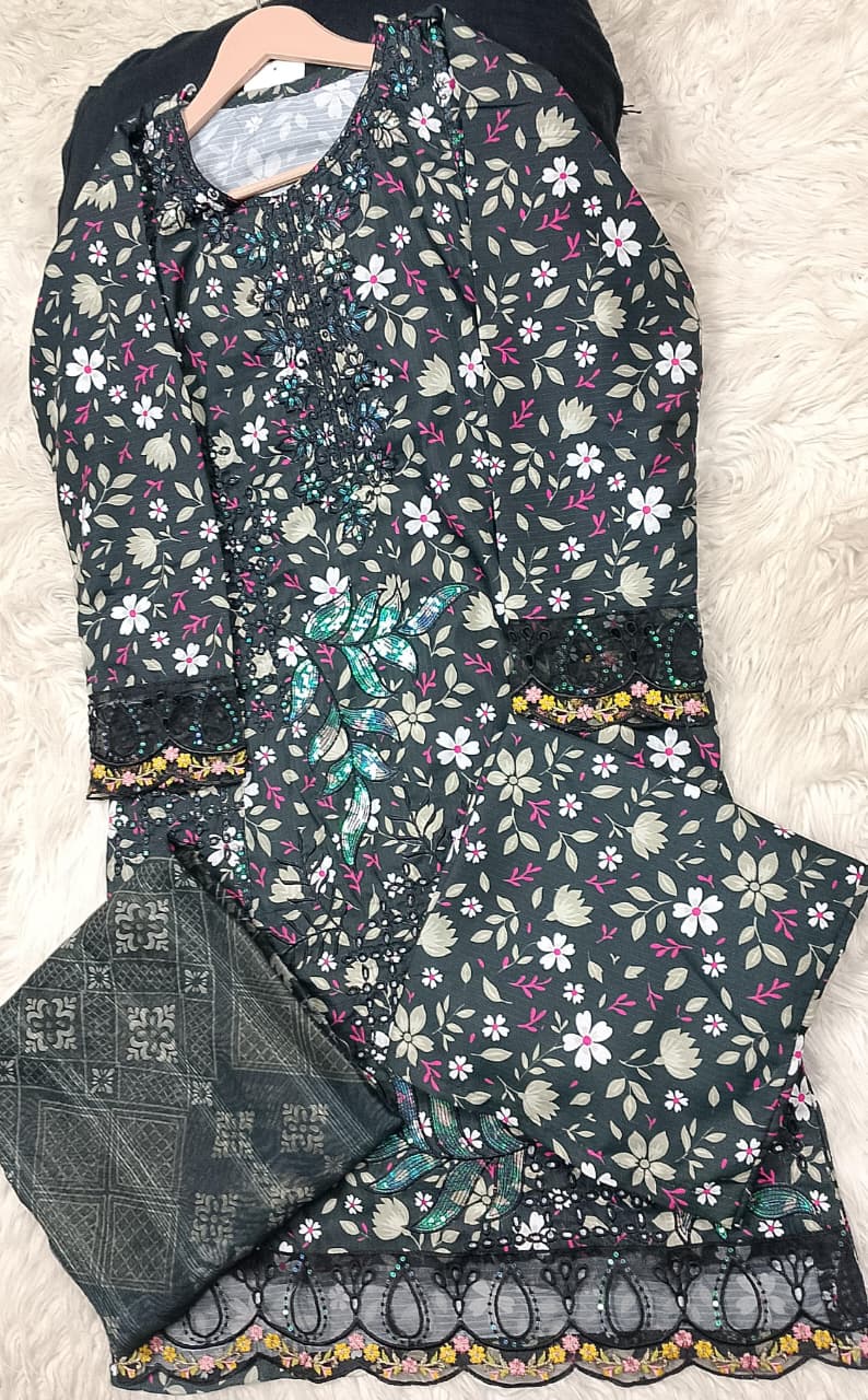 3 PIECE - EMBROIDERED LAWN SUIT