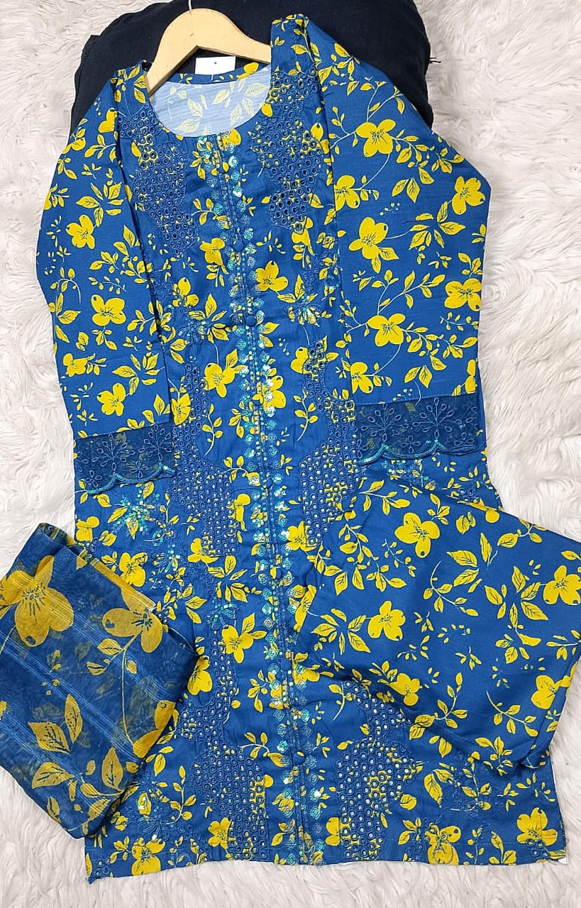 3 PIECE - EMBROIDERED LAWN SUIT