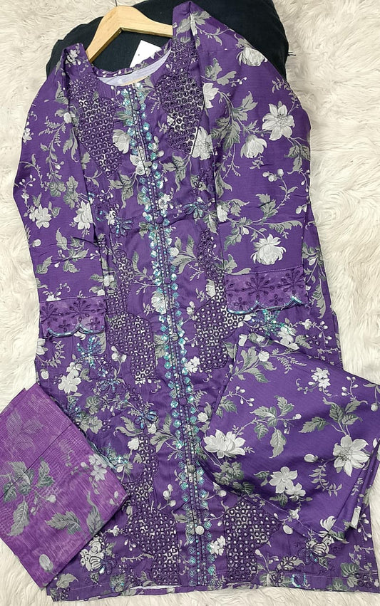 3 PIECE - EMBROIDERED LAWN SUIT