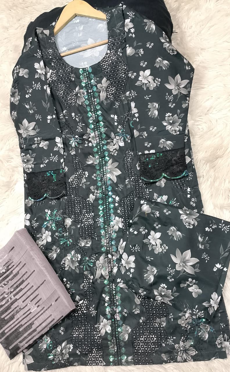 3 PIECE - EMBROIDERED LAWN SUIT