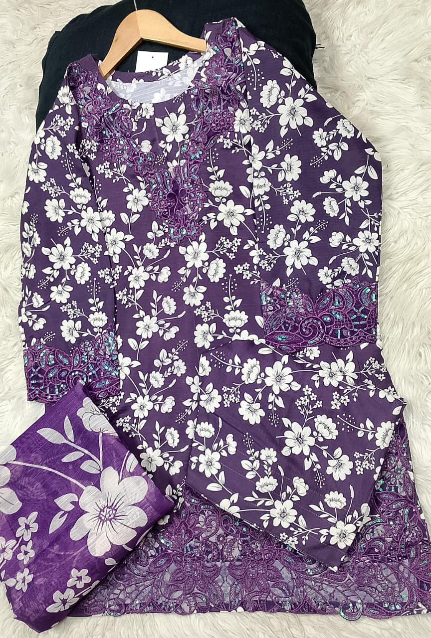 3 PIECE - EMBROIDERED LAWN SUIT
