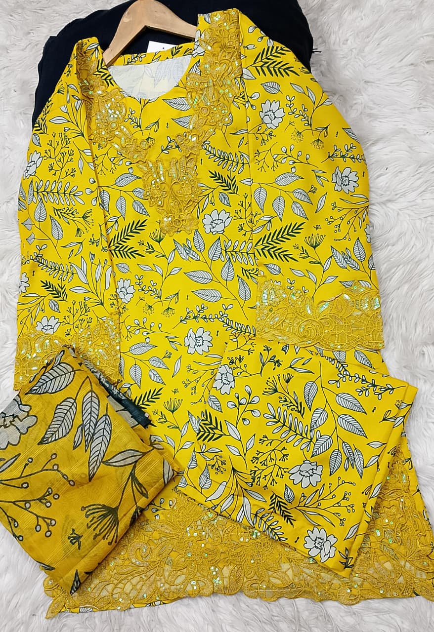 3 PIECE - EMBROIDERED LAWN SUIT