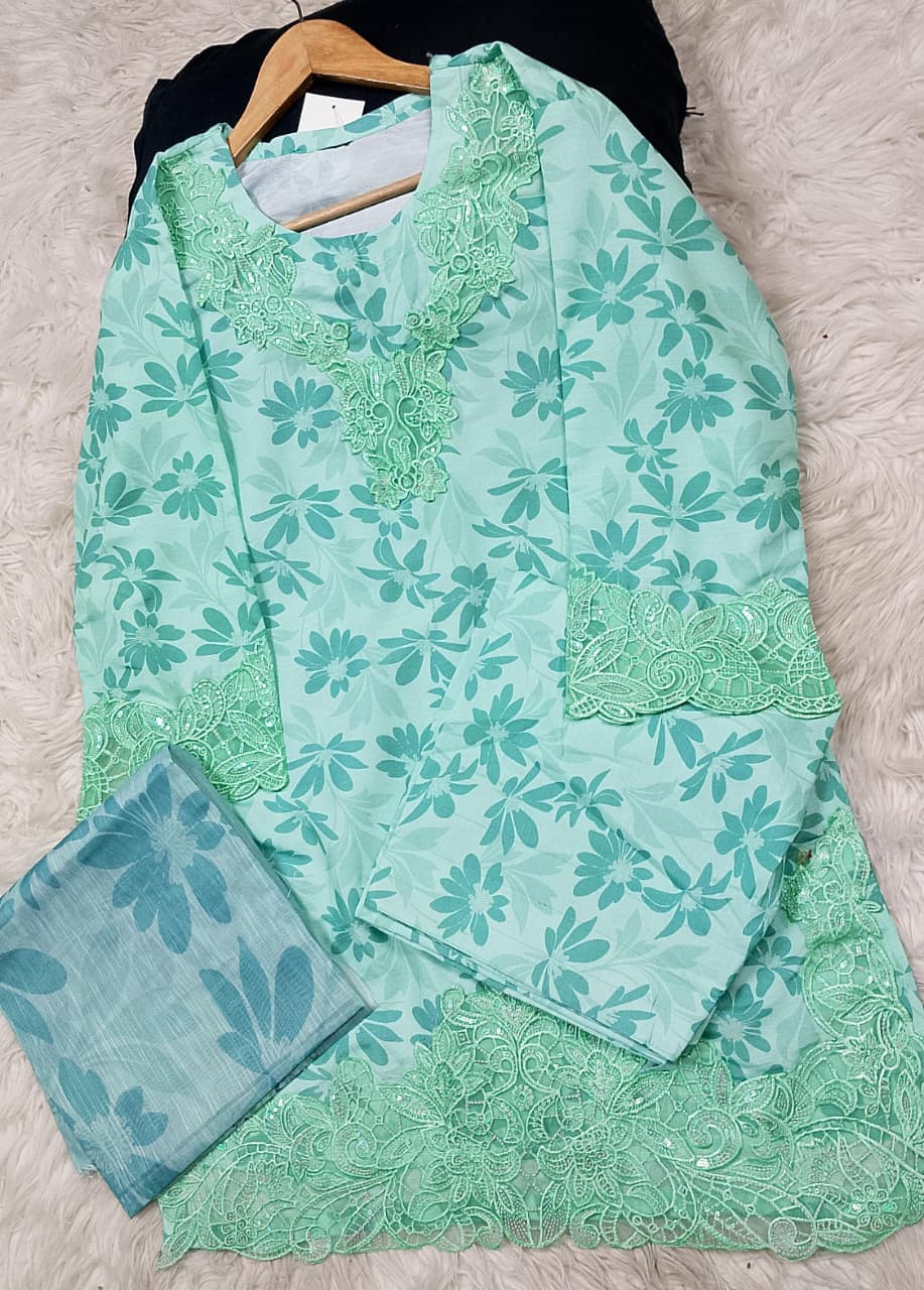 3 PIECE - EMBROIDERED LAWN SUIT