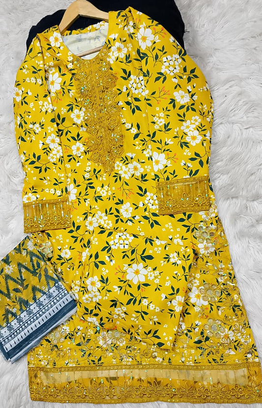 3 PIECE - EMBROIDERED LAWN SUIT