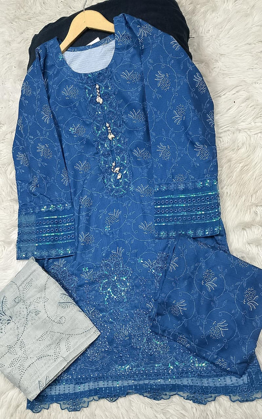 3 PIECE - EMBROIDERED LAWN SUIT