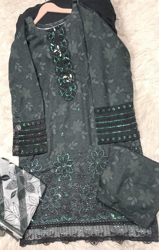 3 PIECE - EMBROIDERED LAWN SUIT