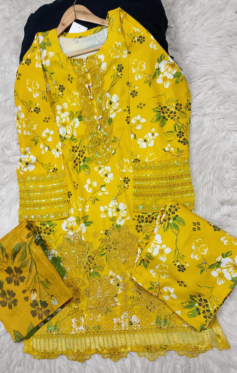 3 PIECE - EMBROIDERED LAWN SUIT
