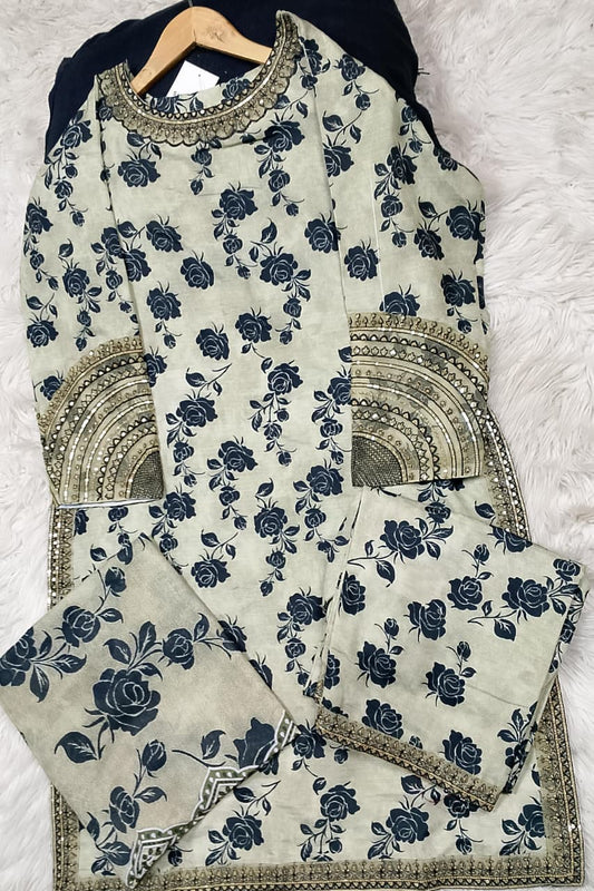 3 PIECE - EMBROIDERED LAWN SUIT
