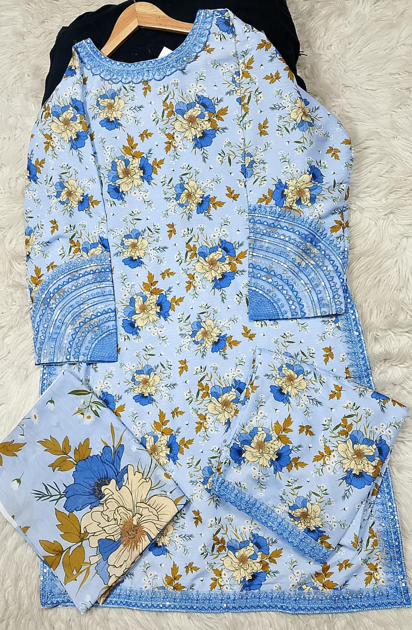 3 PIECE - EMBROIDERED LAWN SUIT