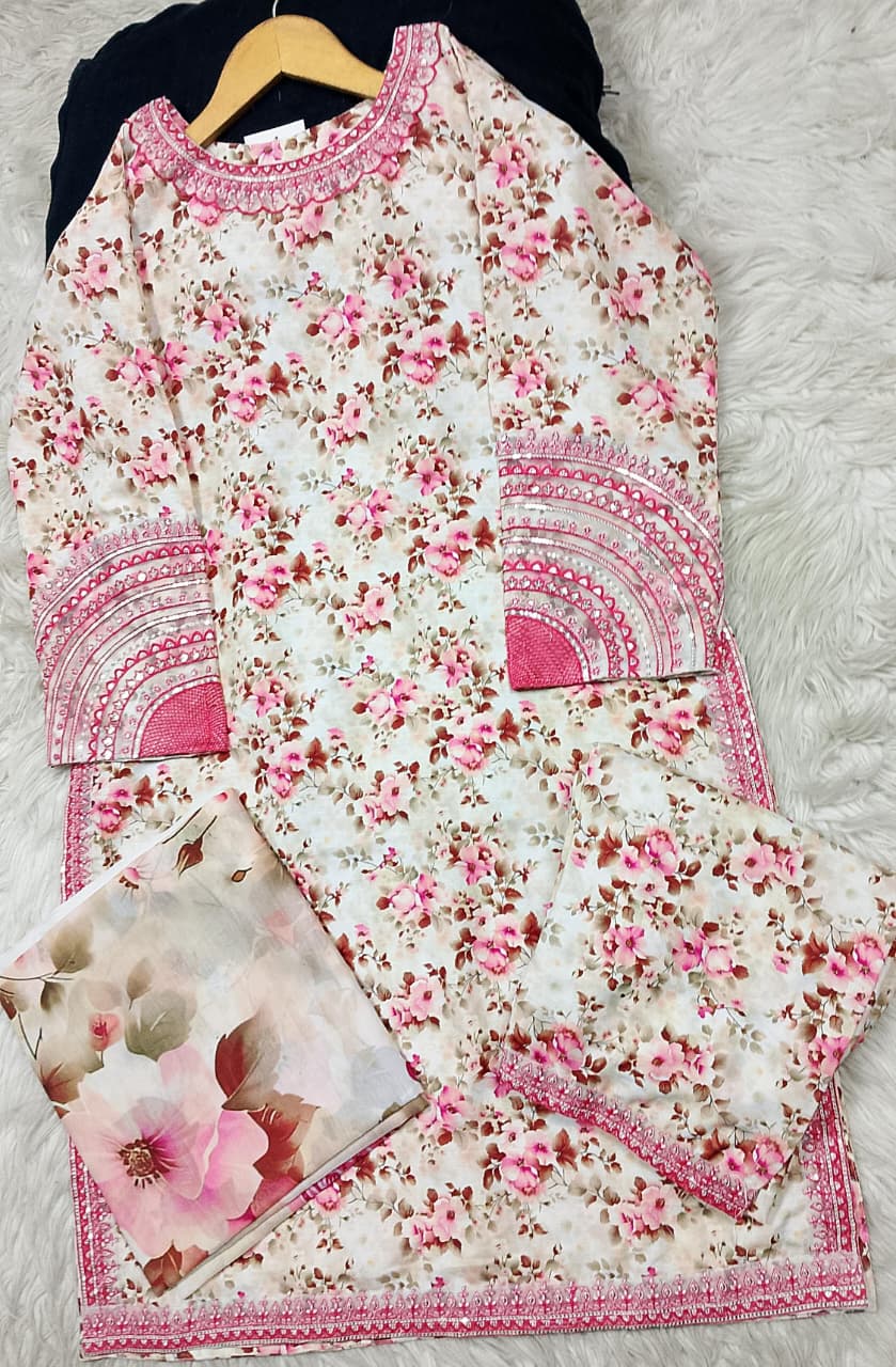 3 PIECE - EMBROIDERED LAWN SUIT