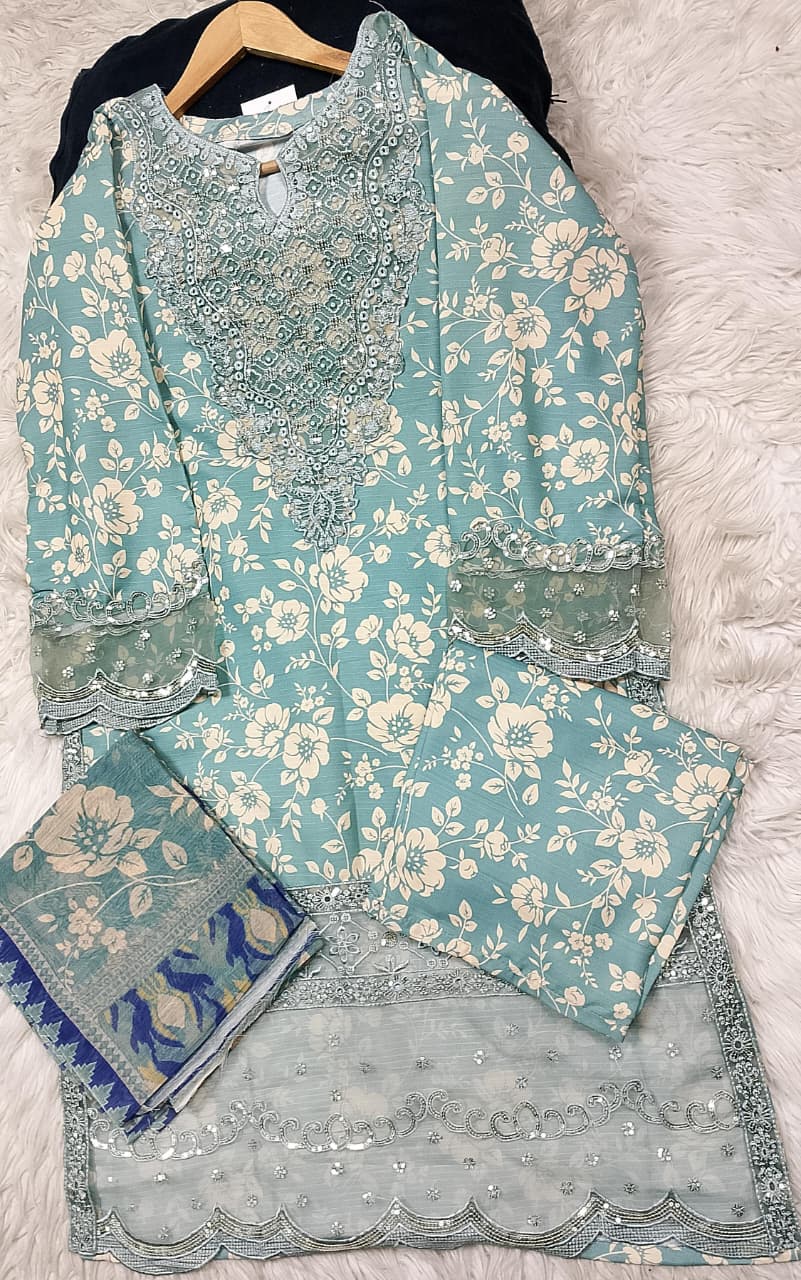 3 PIECE - EMBROIDERED LAWN SUIT