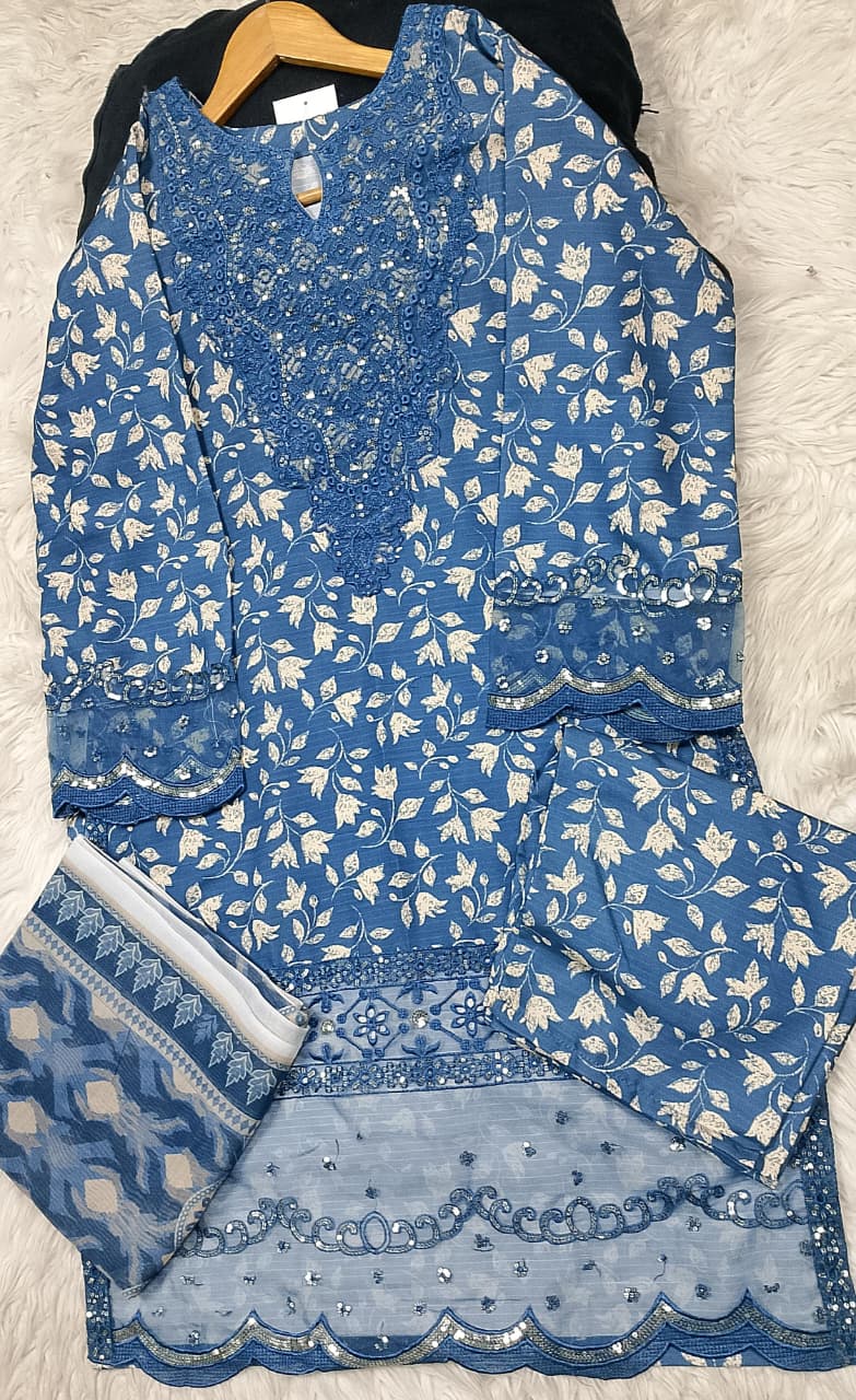 3 PIECE - EMBROIDERED LAWN SUIT