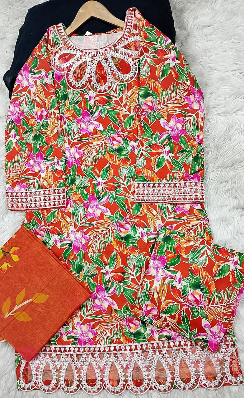 3 PIECE - EMBROIDERED LAWN SUIT