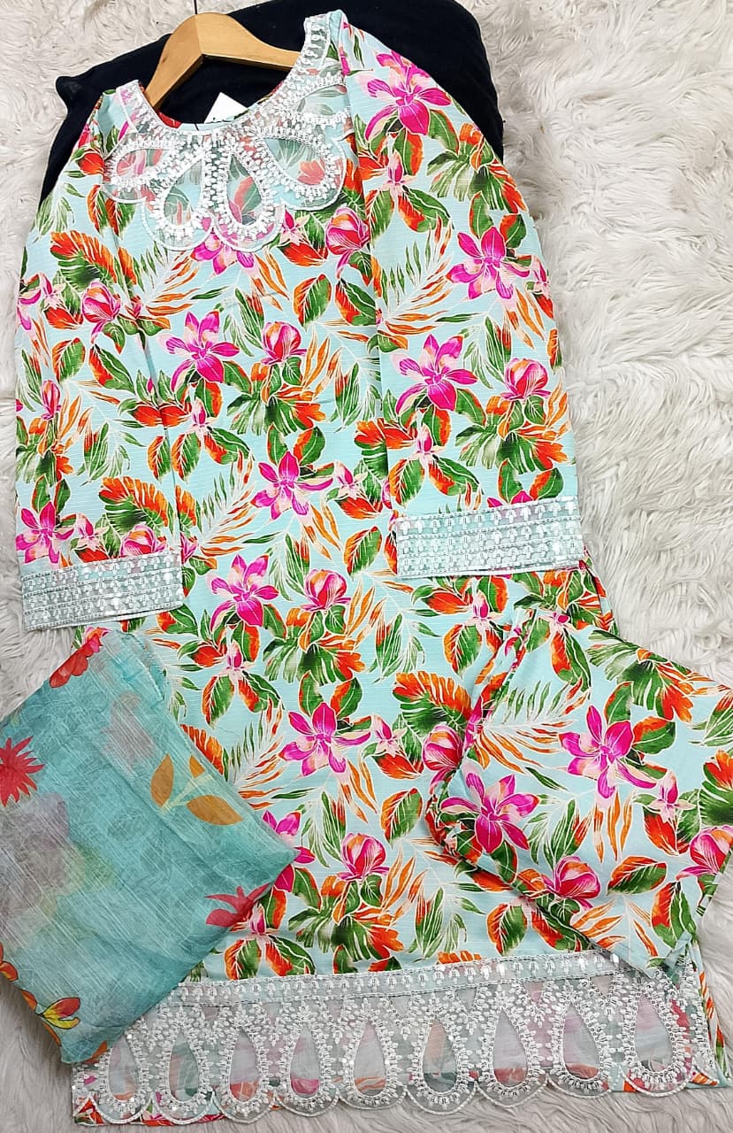 3 PIECE - EMBROIDERED LAWN SUIT