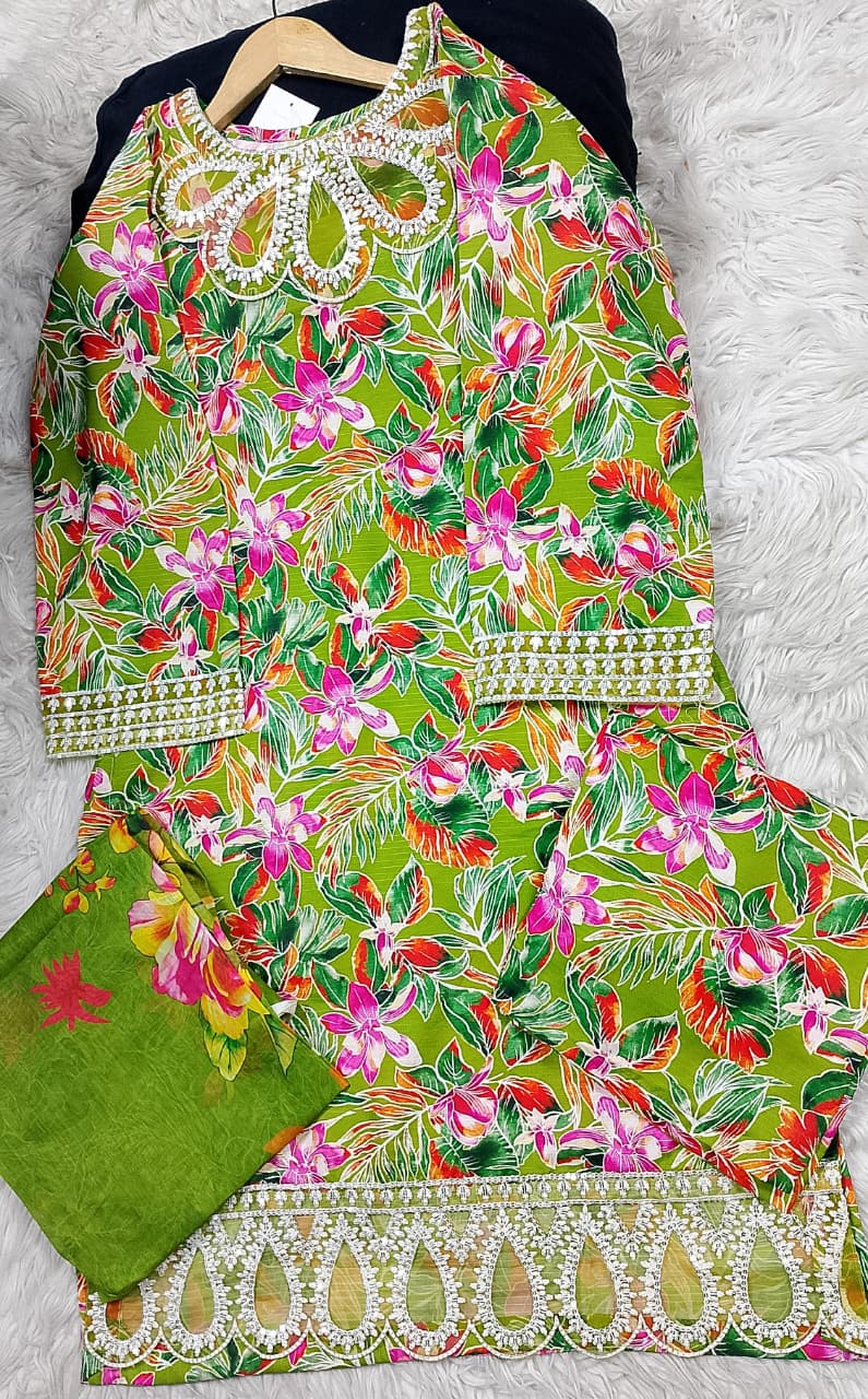 3 PIECE - EMBROIDERED LAWN SUIT