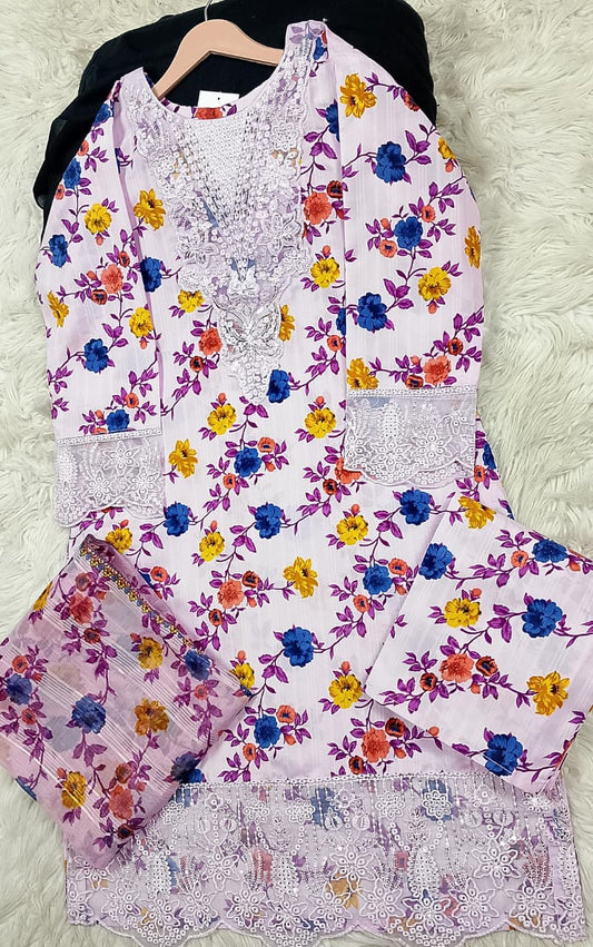 3 PIECE - EMBROIDERED LAWN SUIT