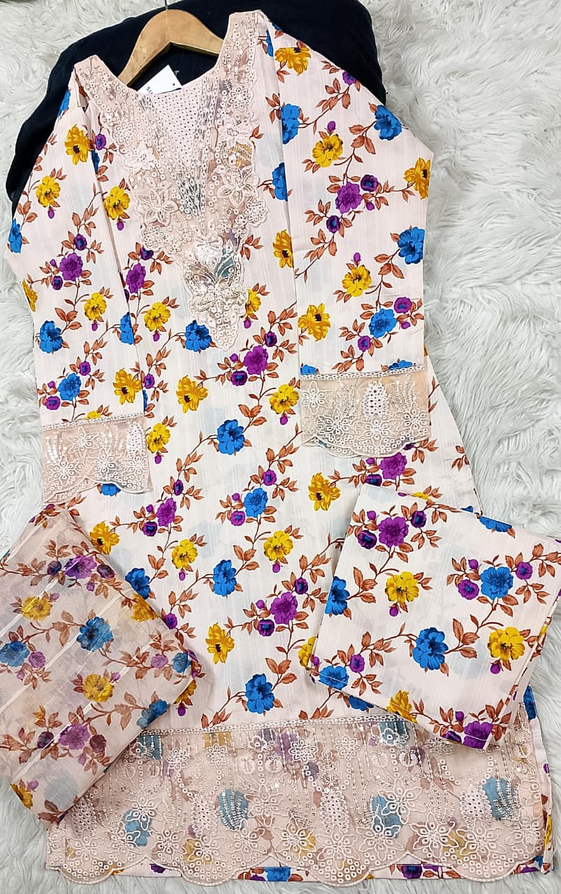 3 PIECE - EMBROIDERED LAWN SUIT