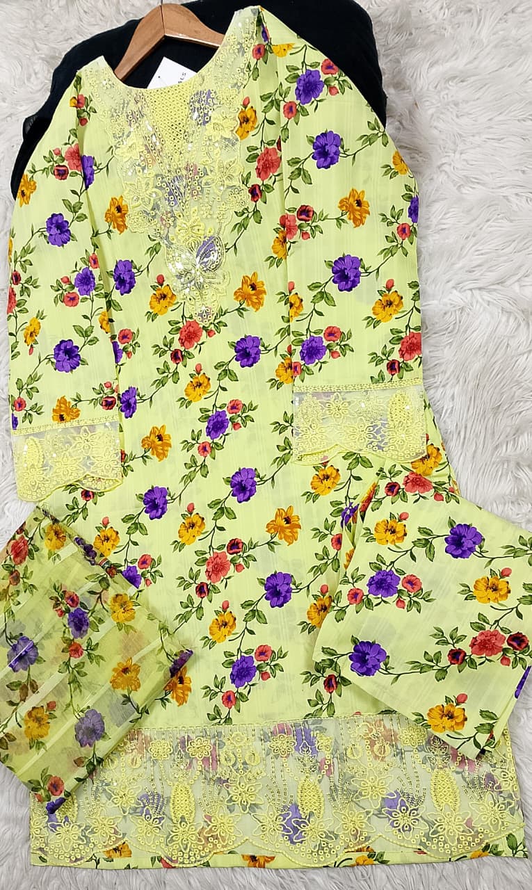 3 PIECE - EMBROIDERED LAWN SUIT