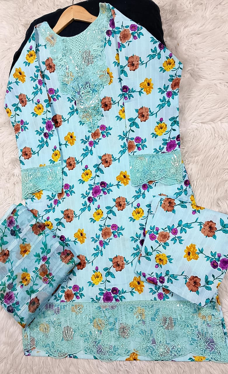 3 PIECE - EMBROIDERED LAWN SUIT