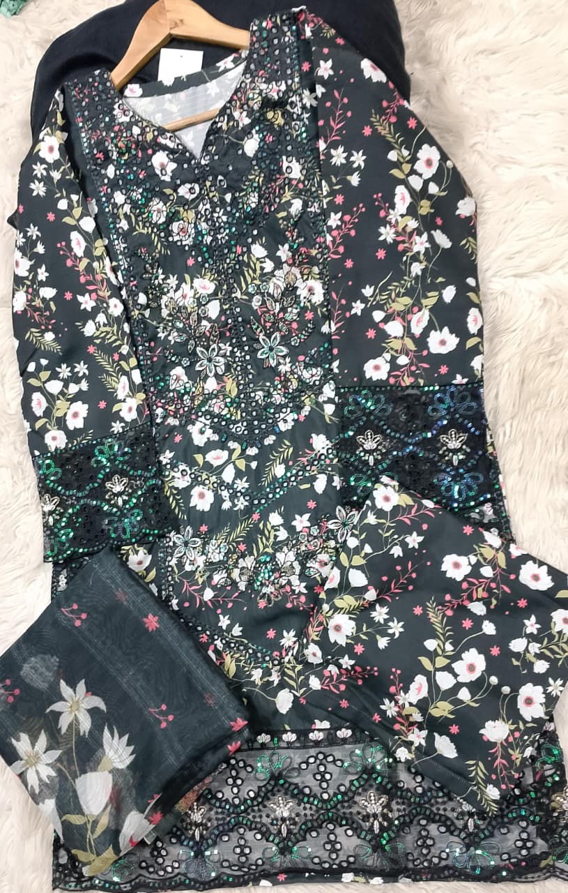3 PIECE - EMBROIDERED LAWN SUIT