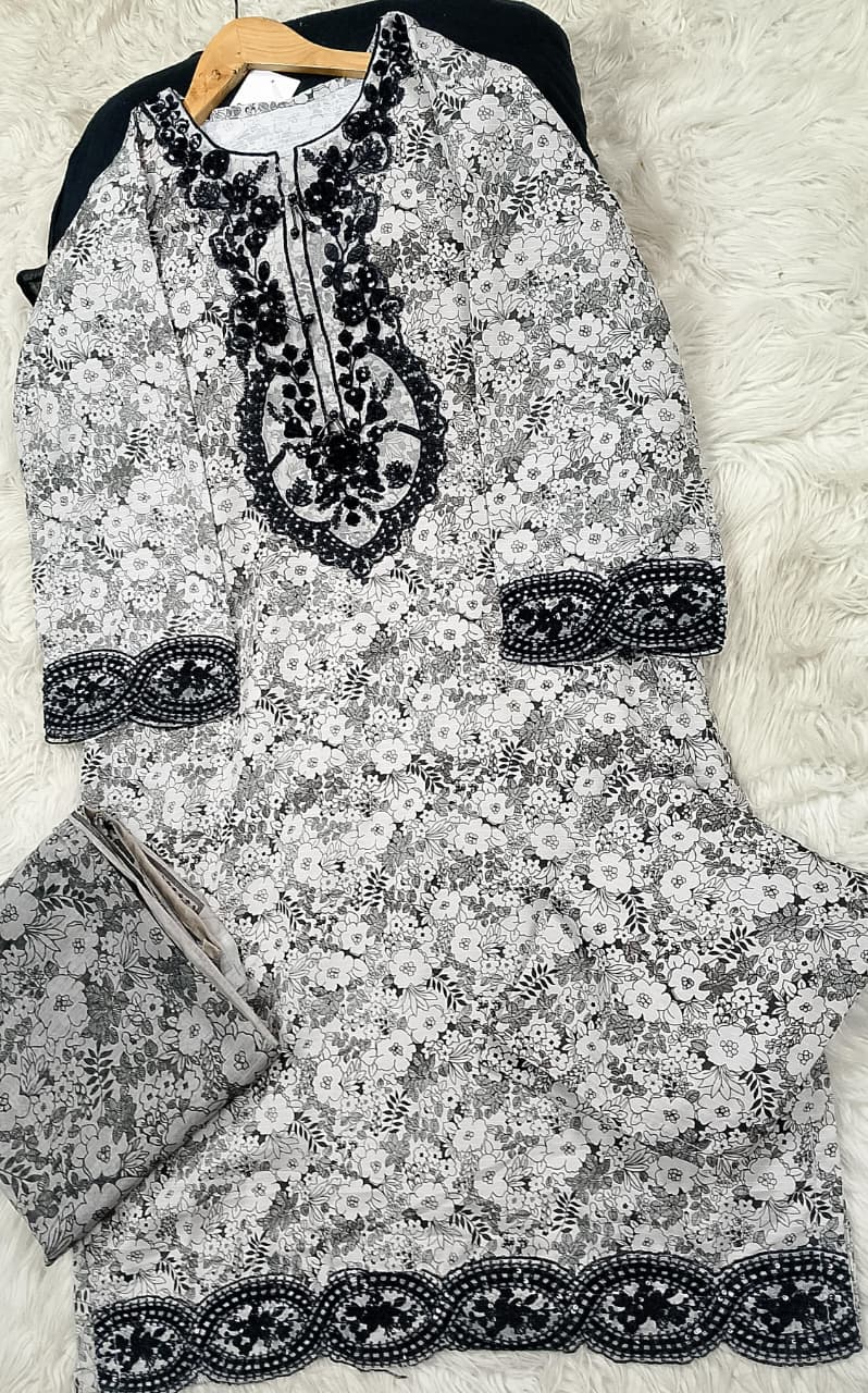 3 PIECE - EMBROIDERED LAWN SUIT