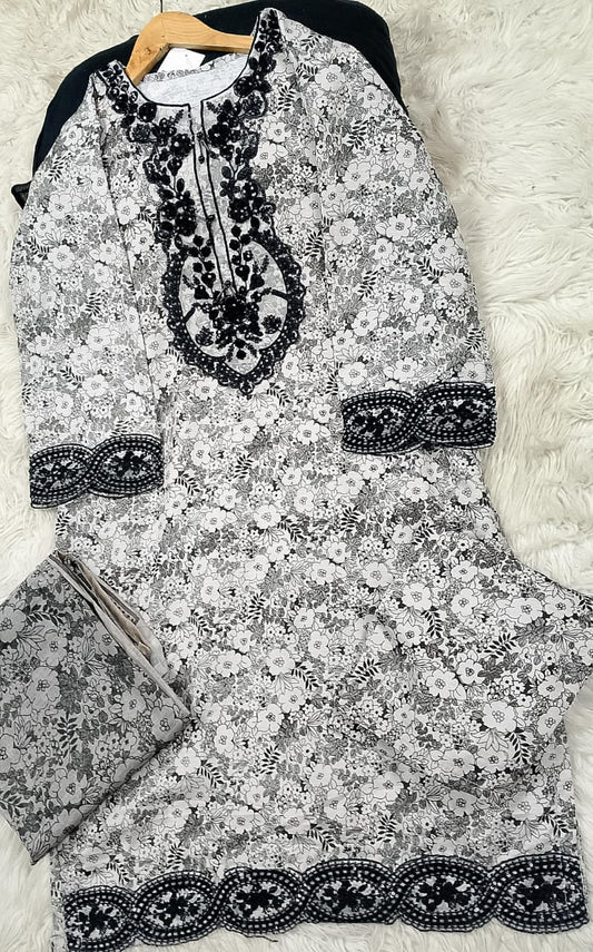3 PIECE - EMBROIDERED LAWN SUIT