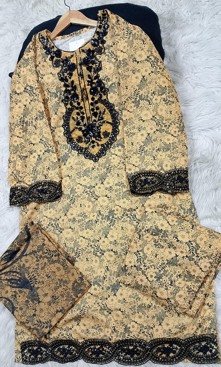3 PIECE - EMBROIDERED LAWN SUIT