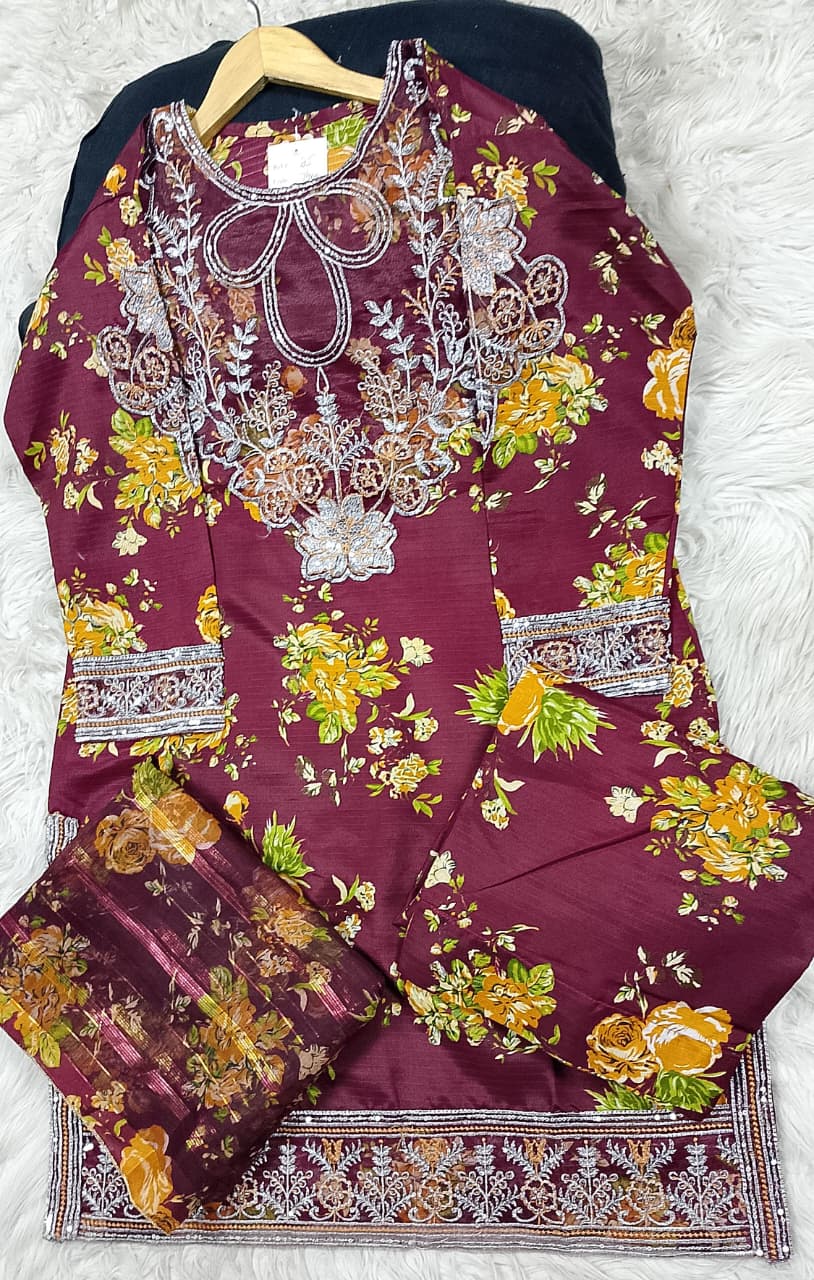 3 PIECE - EMBROIDERED LAWN SUIT