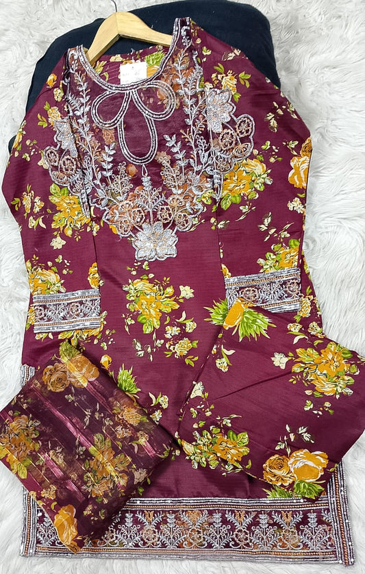 3 PIECE - EMBROIDERED LAWN SUIT