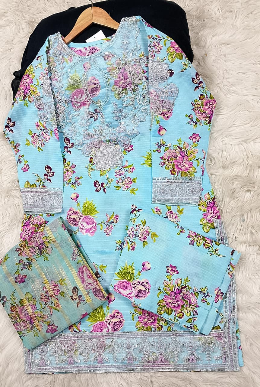3 PIECE - EMBROIDERED LAWN SUIT