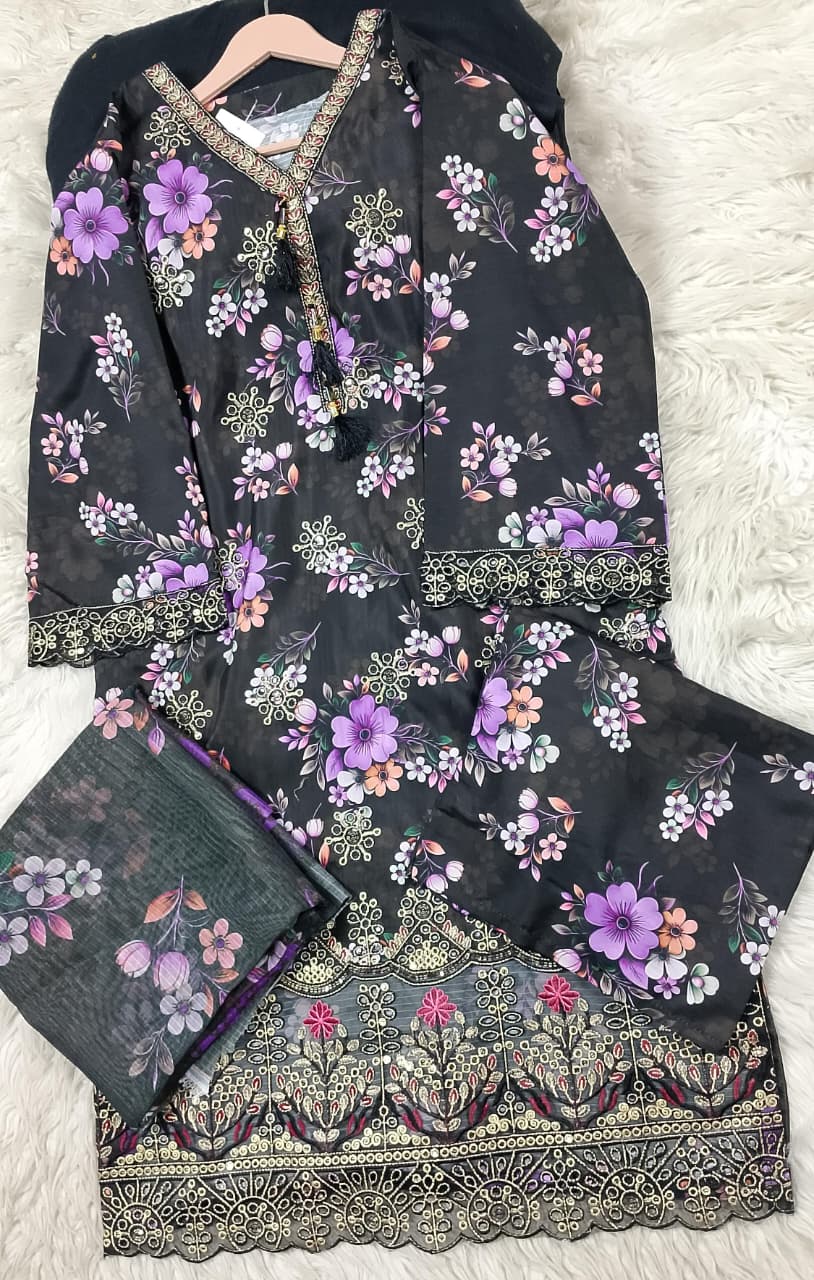 3 PIECE - EMBROIDERED LAWN SUIT