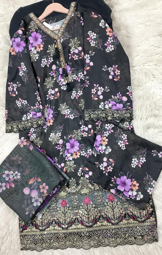 3 PIECE - EMBROIDERED LAWN SUIT