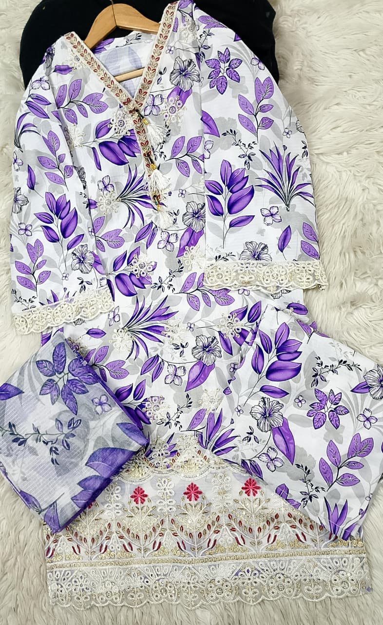 3 PIECE - EMBROIDERED LAWN SUIT