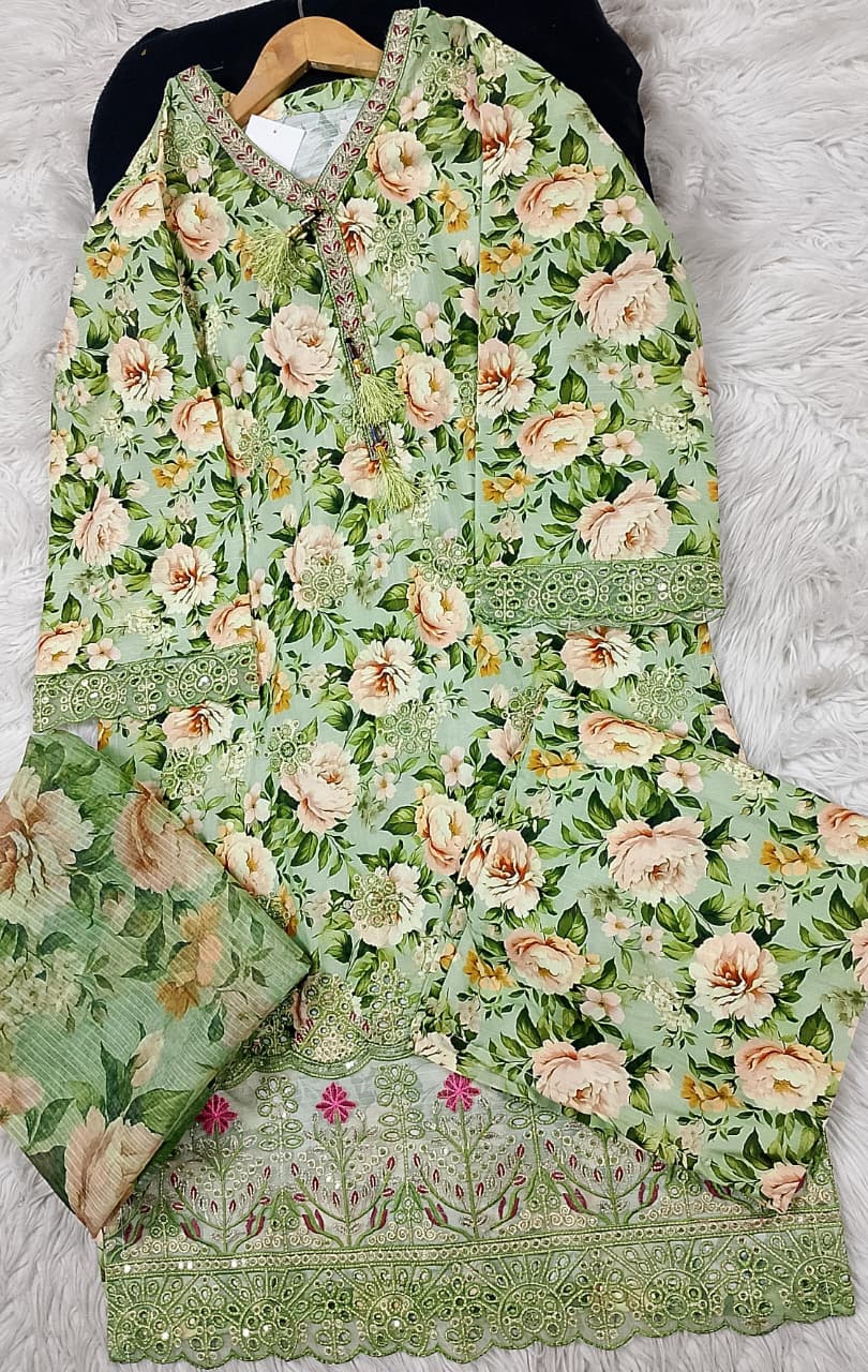 3 PIECE - EMBROIDERED LAWN SUIT