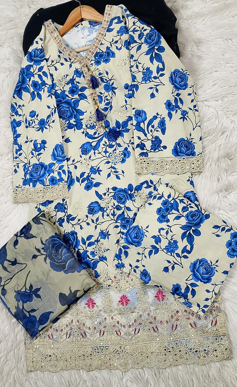 3 PIECE - EMBROIDERED LAWN SUIT