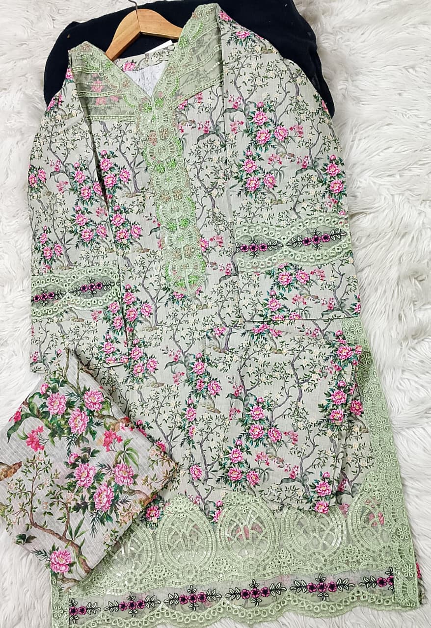 3 PIECE - EMBROIDERED LAWN SUIT
