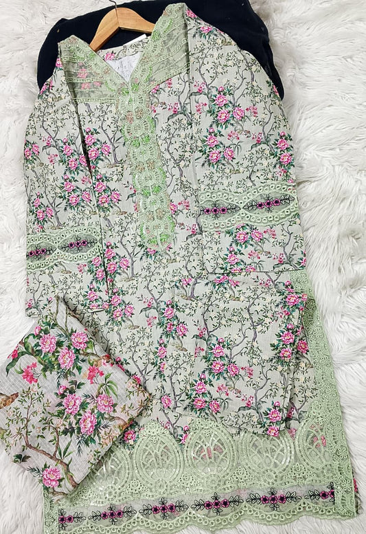 3 PIECE - EMBROIDERED LAWN SUIT