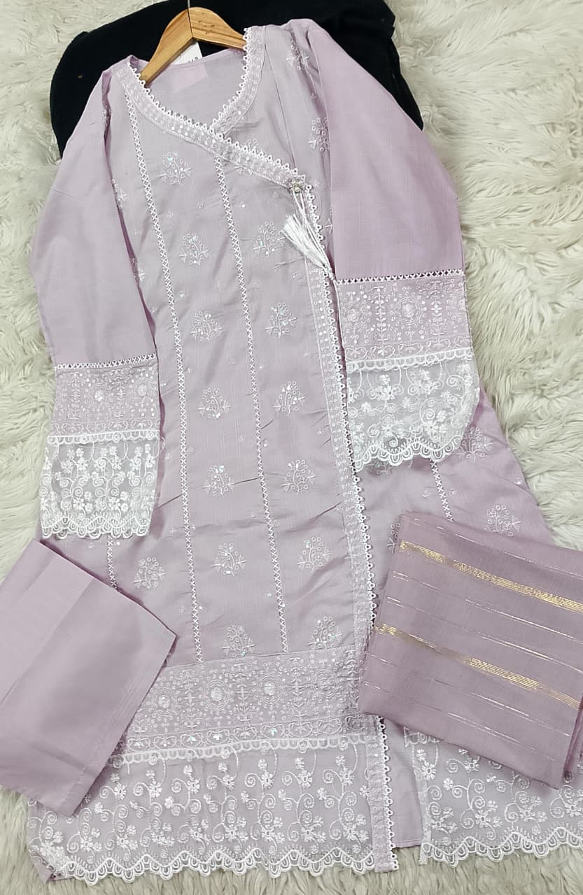3 PIECE - EMBROIDERED LAWN SUIT