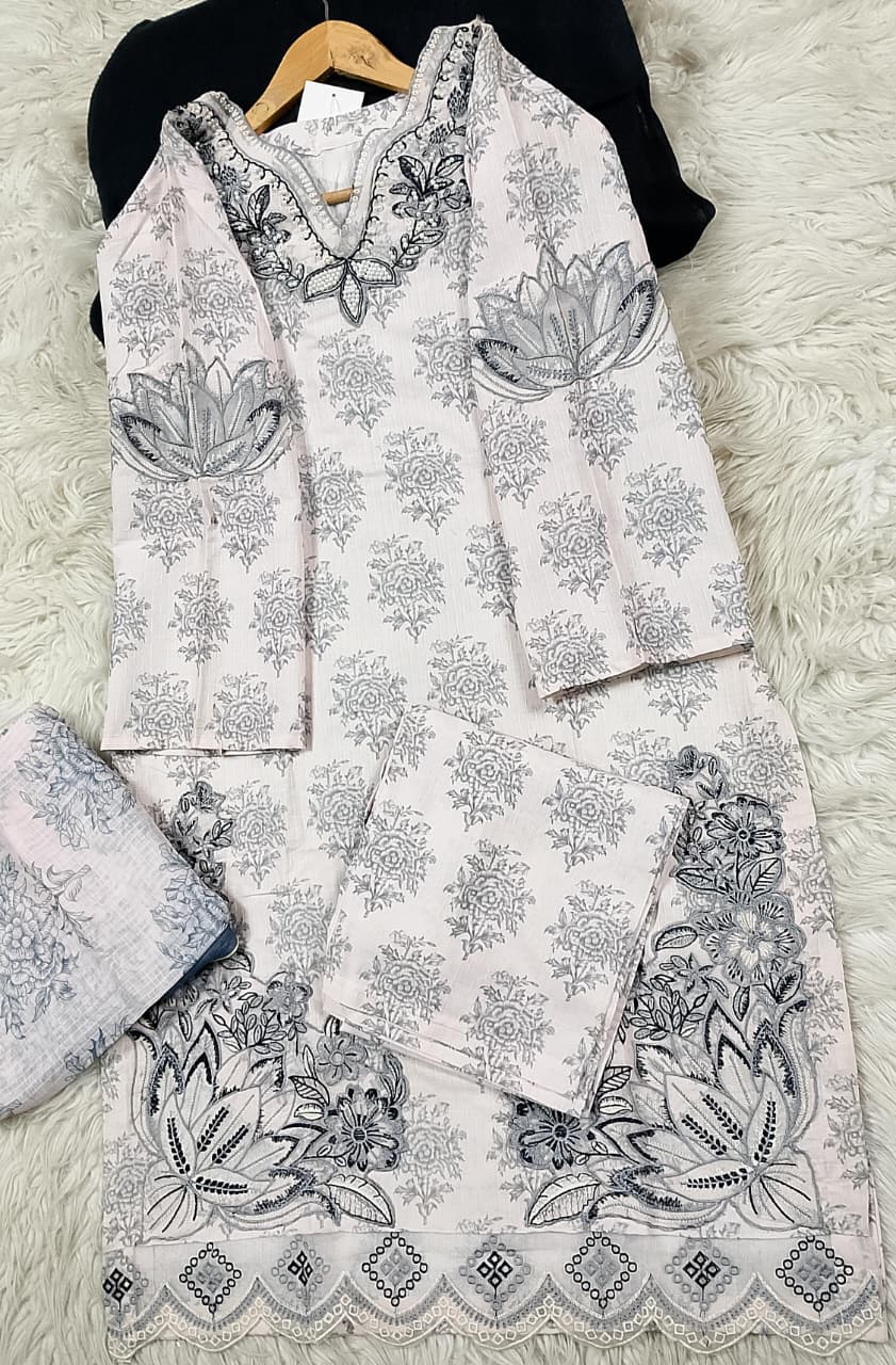 3 PIECE - EMBROIDERED LAWN SUIT