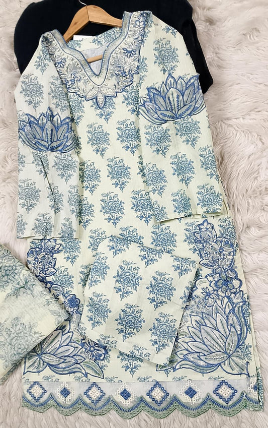 3 PIECE - EMBROIDERED LAWN SUIT