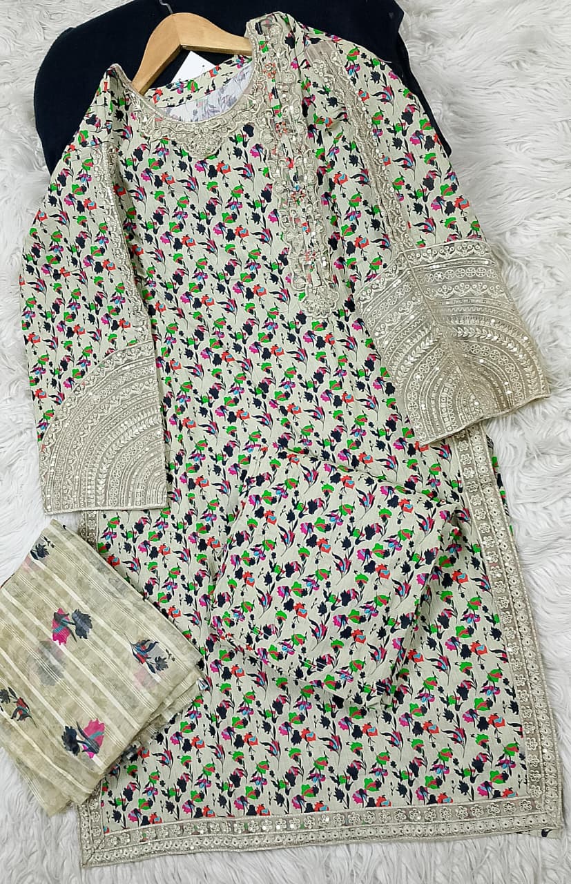 3 PIECE - EMBROIDERED LAWN SUIT