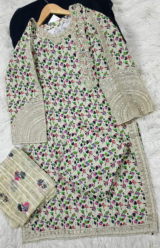 3 PIECE - EMBROIDERED LAWN SUIT