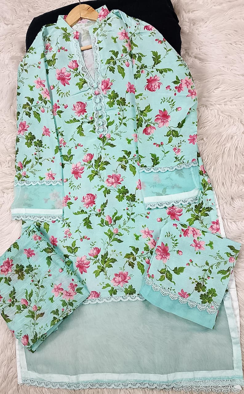 3 PIECE - EMBROIDERED LAWN SUIT