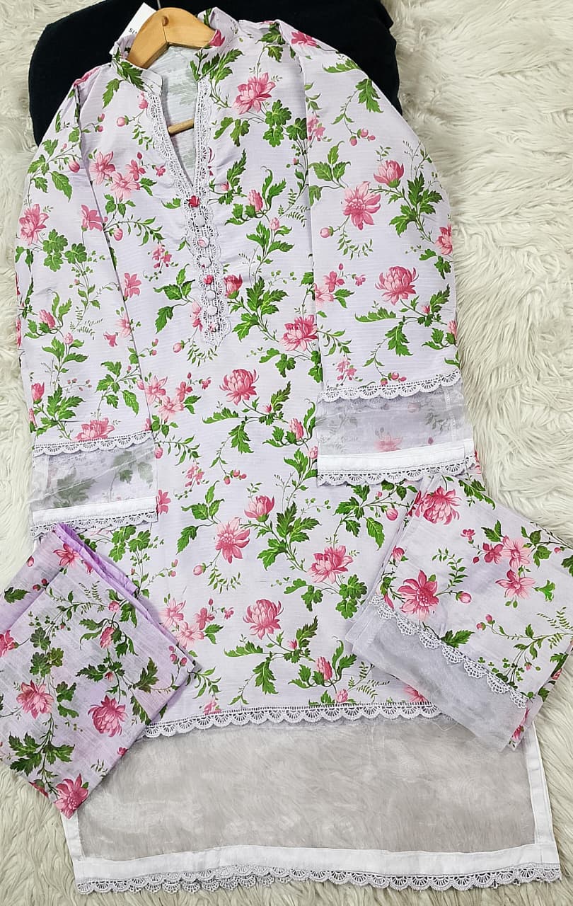 3 PIECE - EMBROIDERED LAWN SUIT