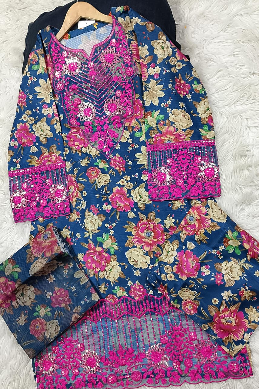 3 PIECE - EMBROIDERED LAWN SUIT